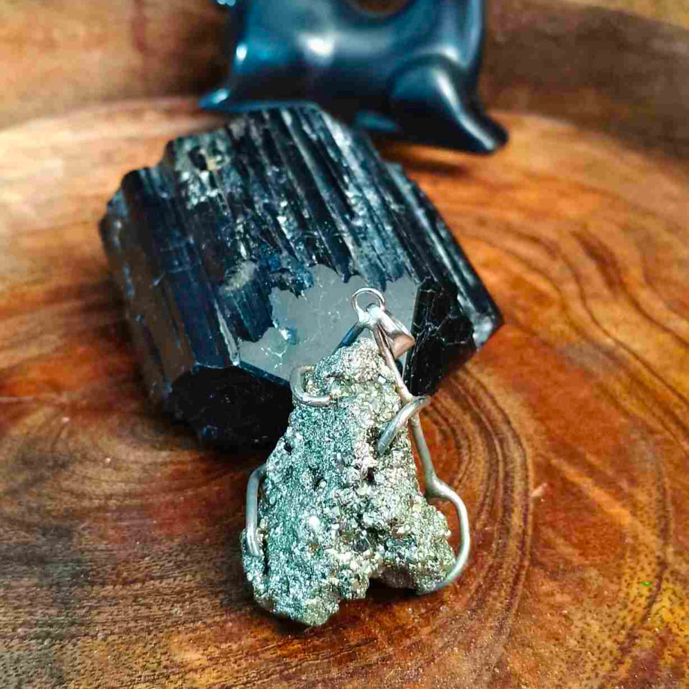 Powerful Natural Raw Pyrite Stone Pendant