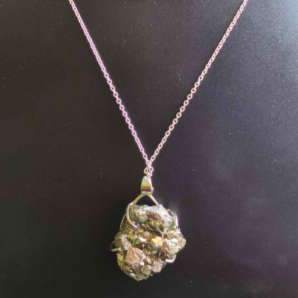 Powerful Natural Raw Pyrite Stone Pendant
