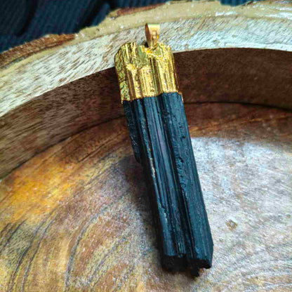 Raw Black Tourmaline Raw Wands Pendant