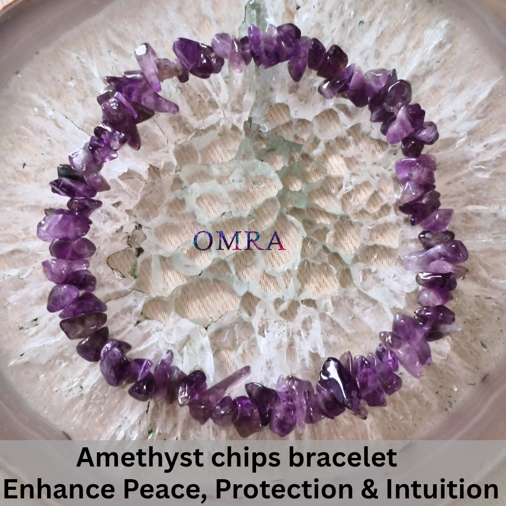 Natural Amethyst Crystal Chips Bracelet