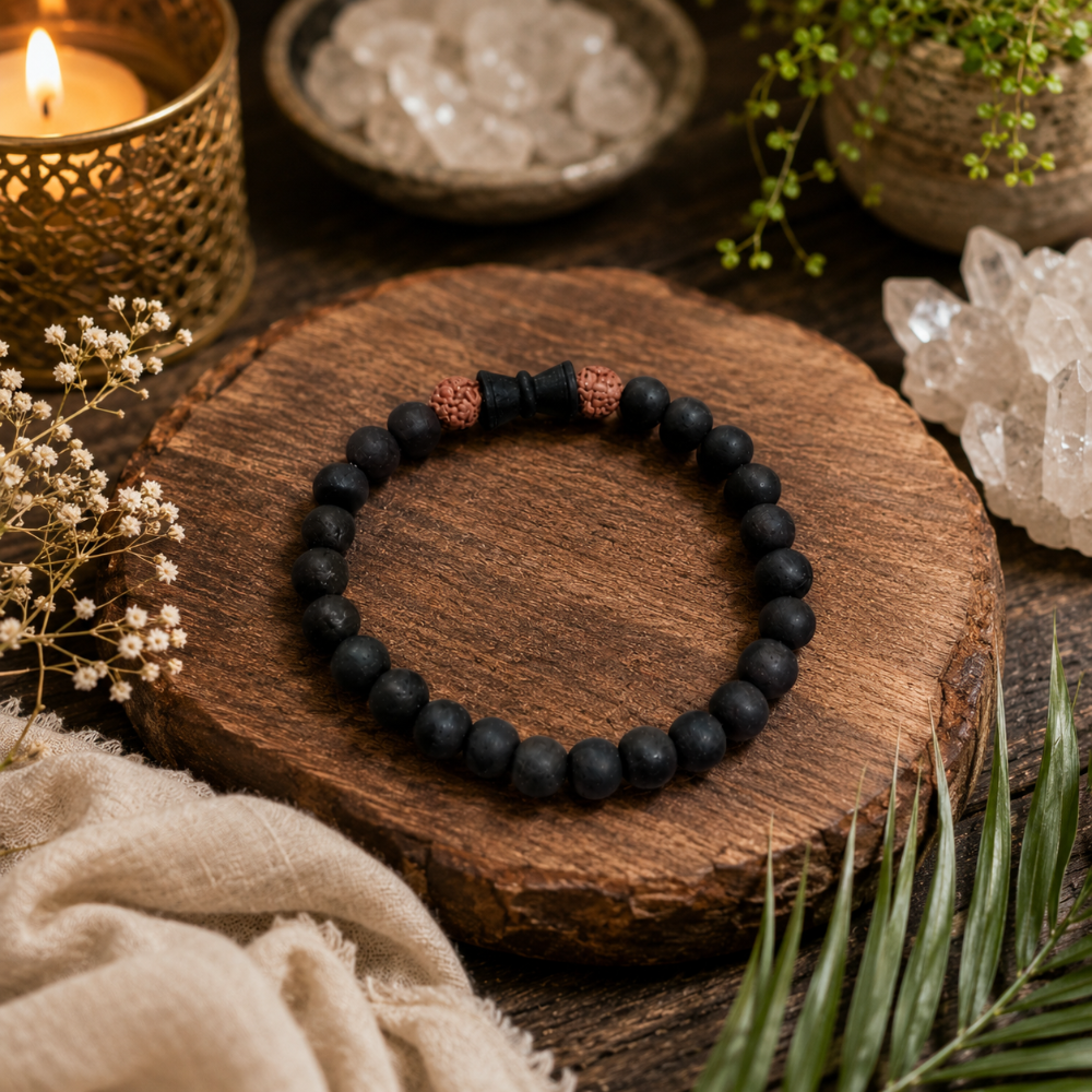 Karungali Rudraksha Crystal Bracelet